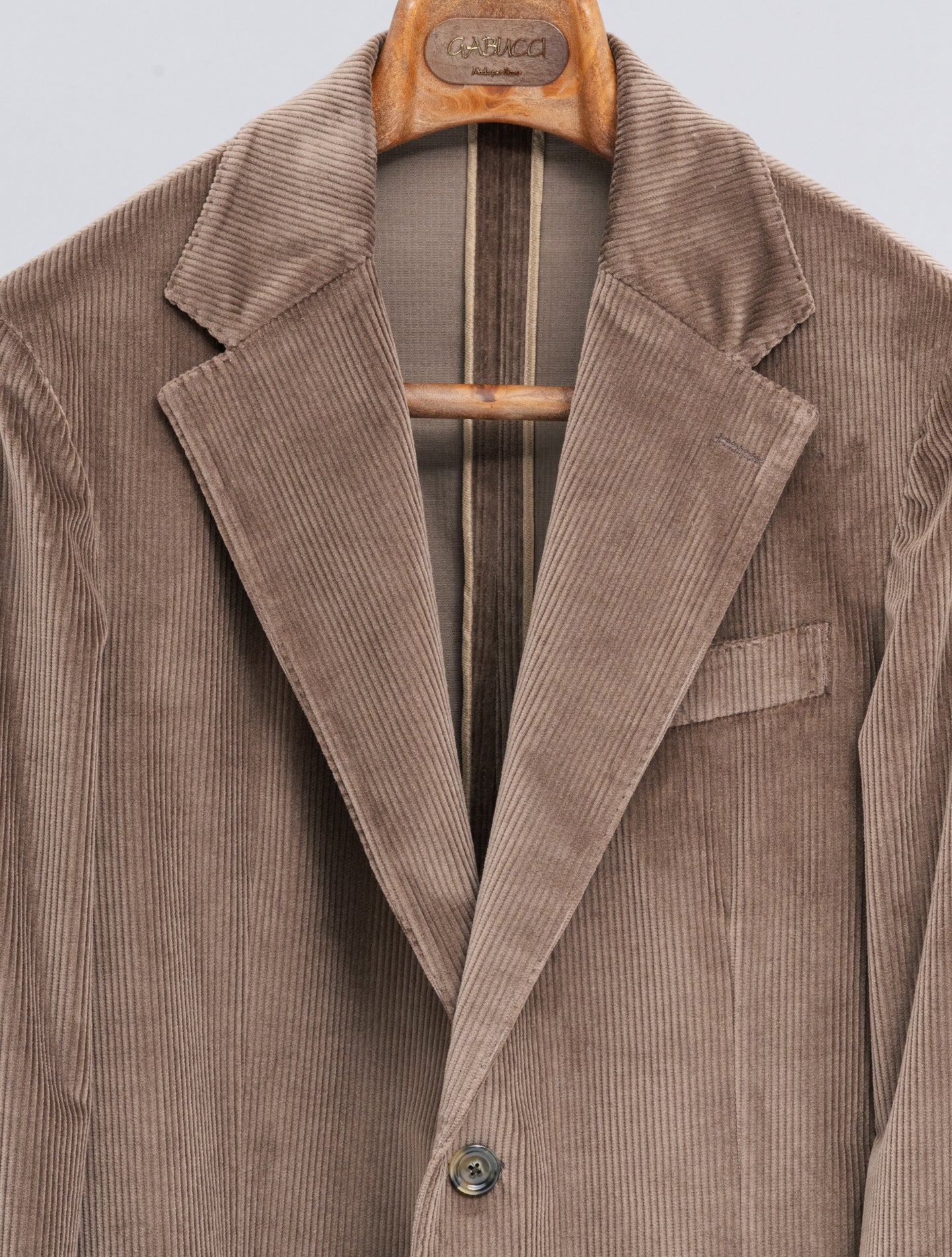 Single Breasted Corduroy Jacket Taupe Lardini Jackets 48