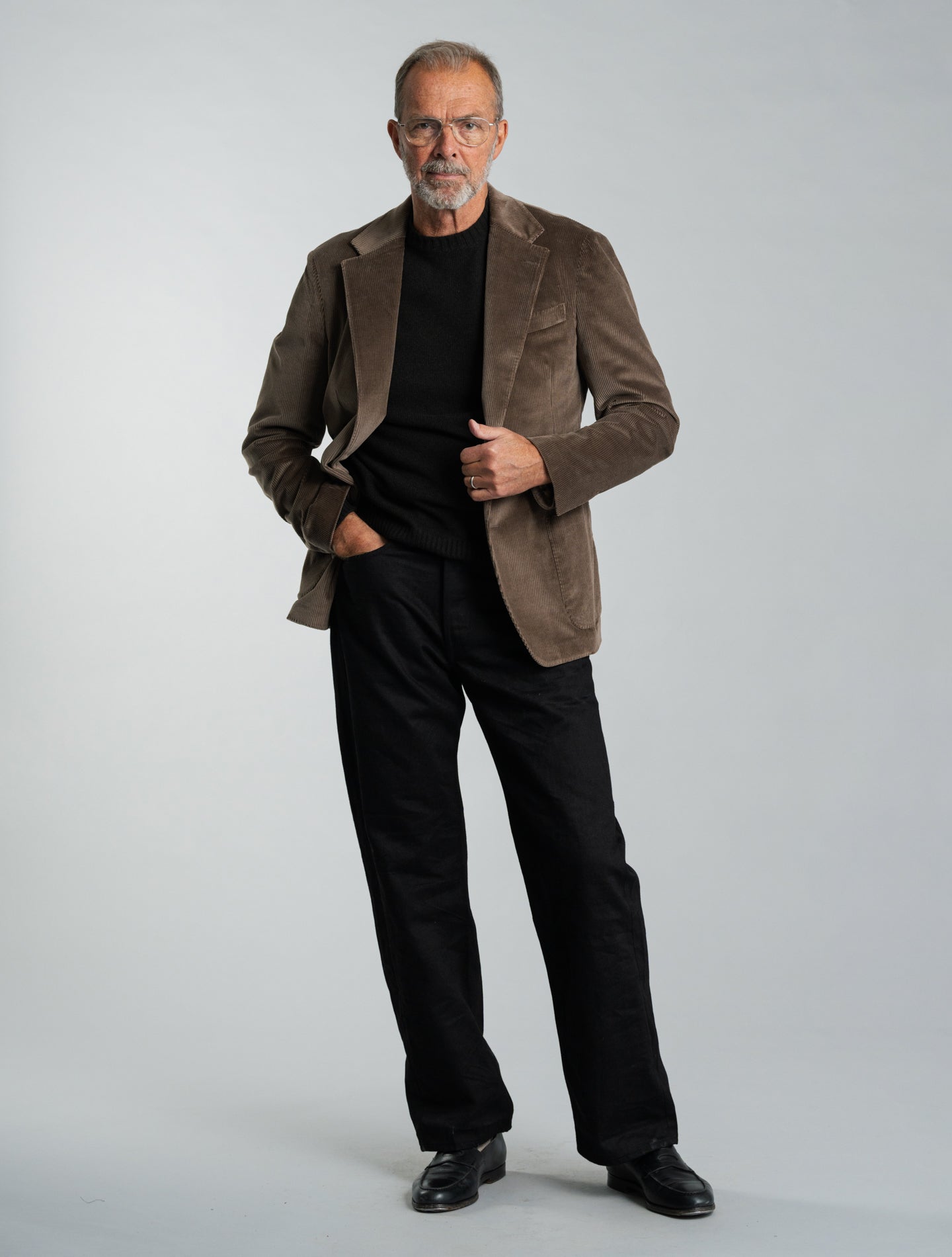 Single Breasted Corduroy Jacket Taupe Lardini Jackets 48