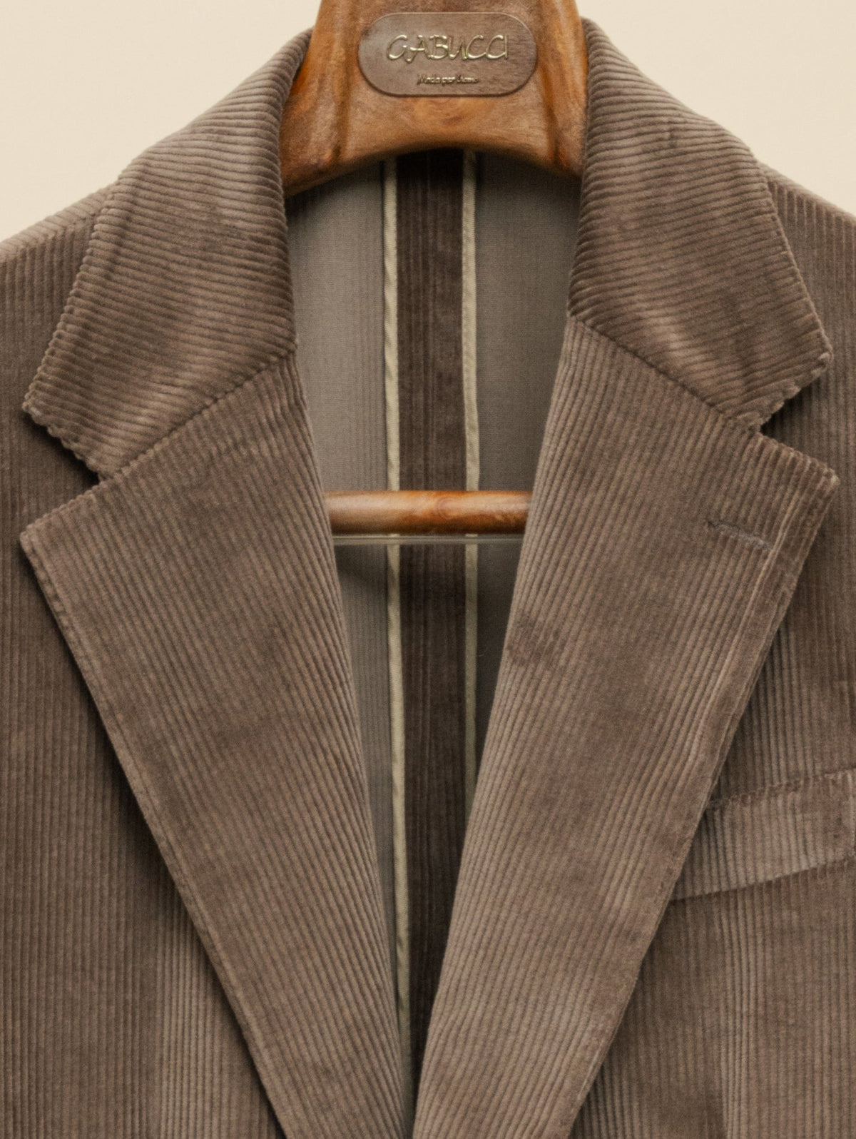 Single Breasted Cotton Cashmere Corduroy Jacket Brown Lardini Jackets 48