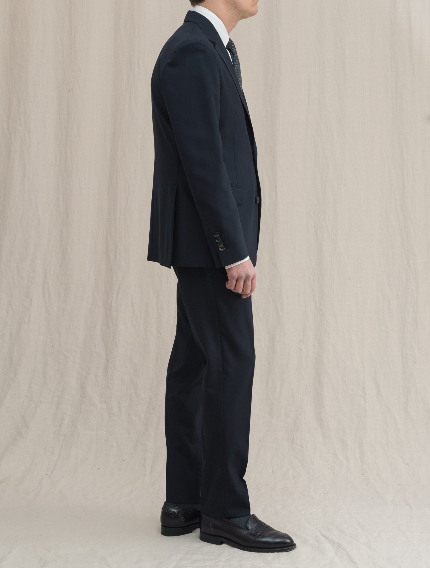 Single Breasted Dresswool Suit Navy Lardini Suits 46