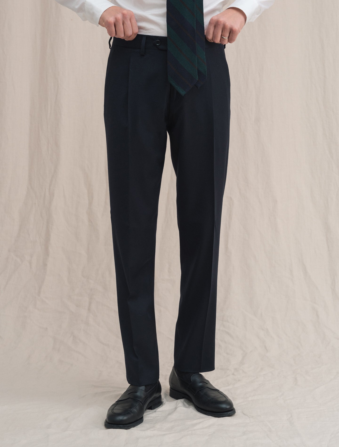 Single Breasted Flannel Suit Navy Lardini Suits 48