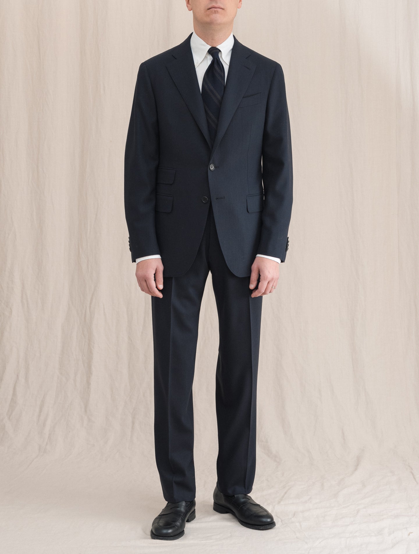 Single Breasted Fresco Boheme Suit Navy Caruso Suits 48