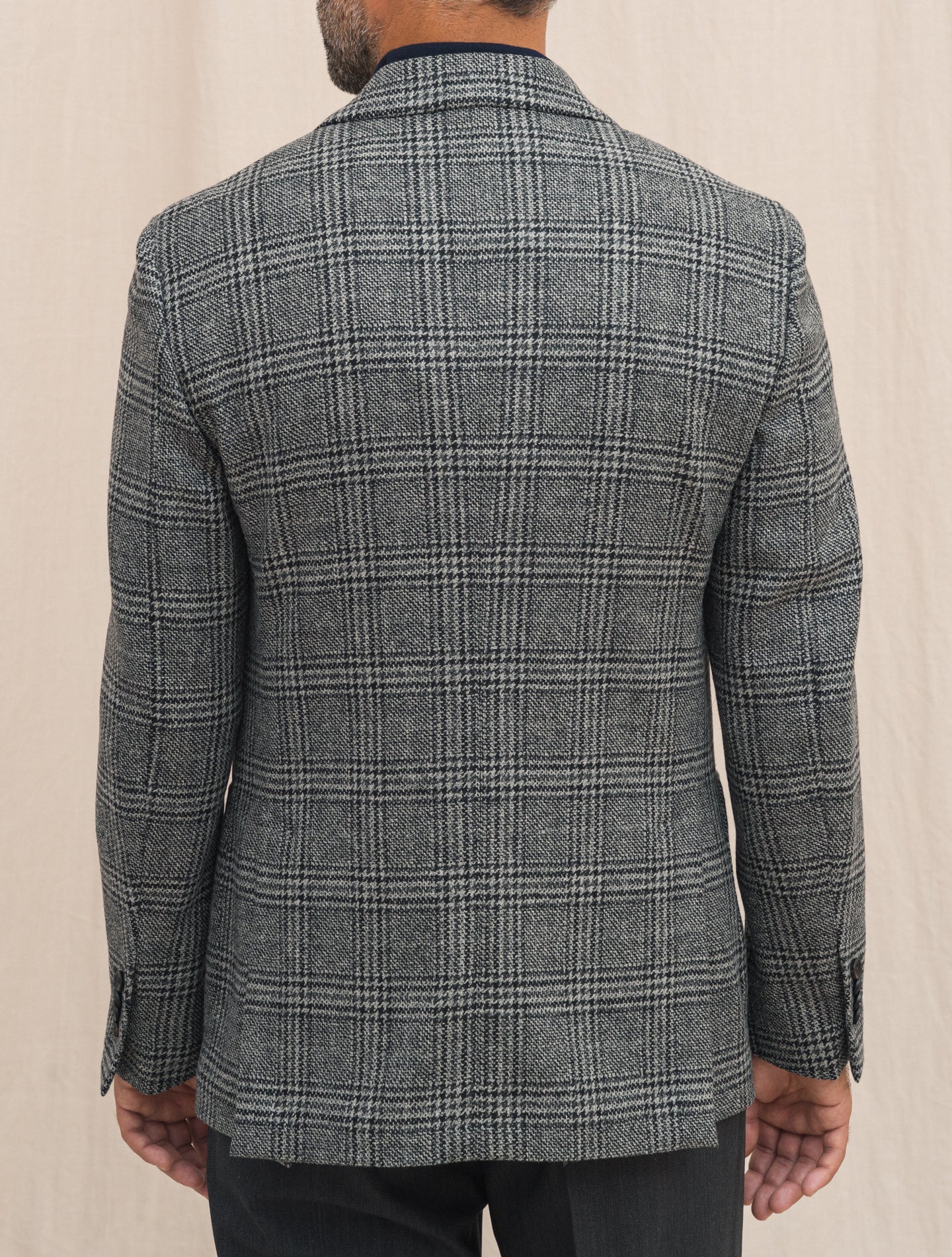 Single Breasted Glencheck Jacket Grey Lardini Jackets Gabucci