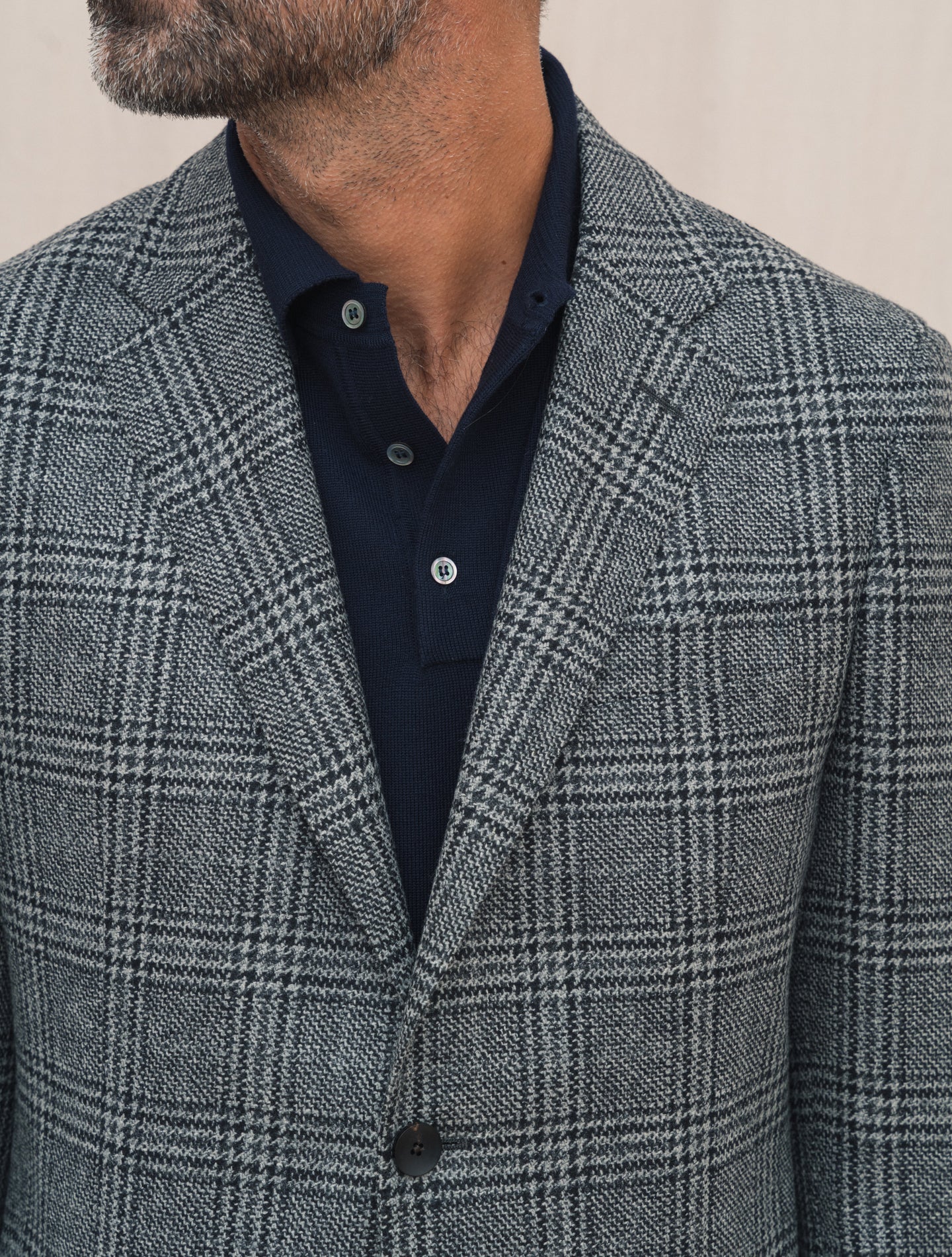 Single Breasted Glencheck Jacket Grey Lardini Jackets Gabucci