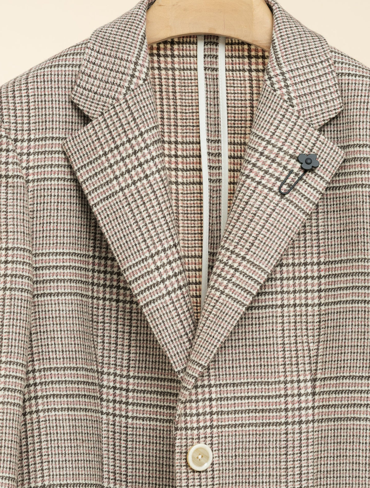 Single Breasted Glencheck Jacket Pink Lardini Jackets IT 38