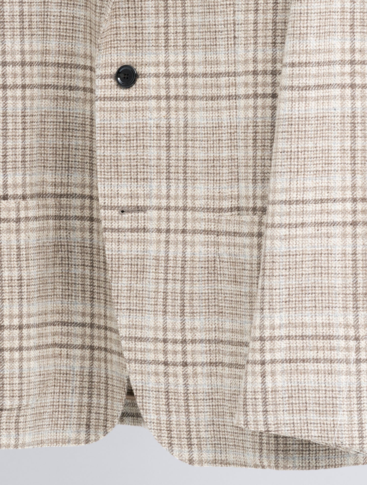 Single Breasted Glencheck Wool Cashmere Jacket Beige Lardini Jackets 48