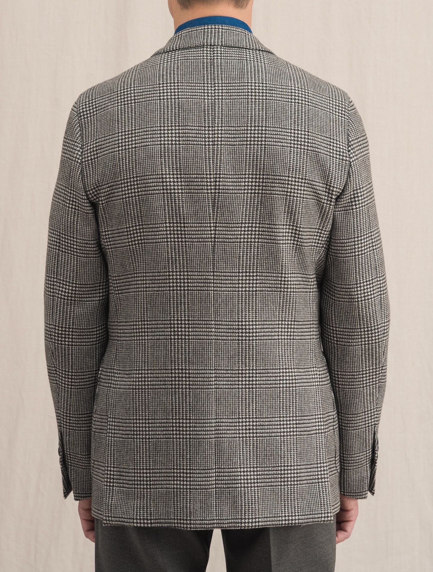 Single Breasted Glencheck Wool Jacket Brown | Gabucci