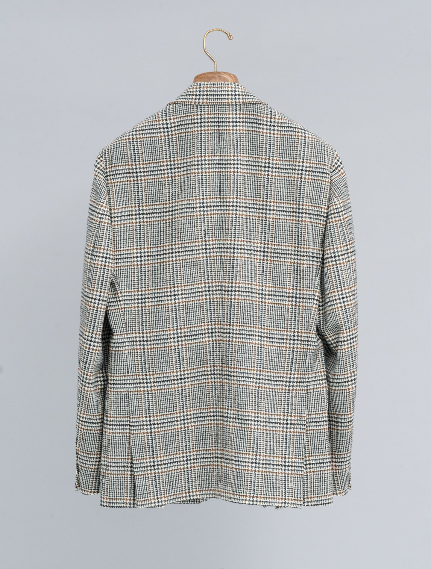 Single Breasted Glencheck Wool Jacket Grey Lardini Jackets 48