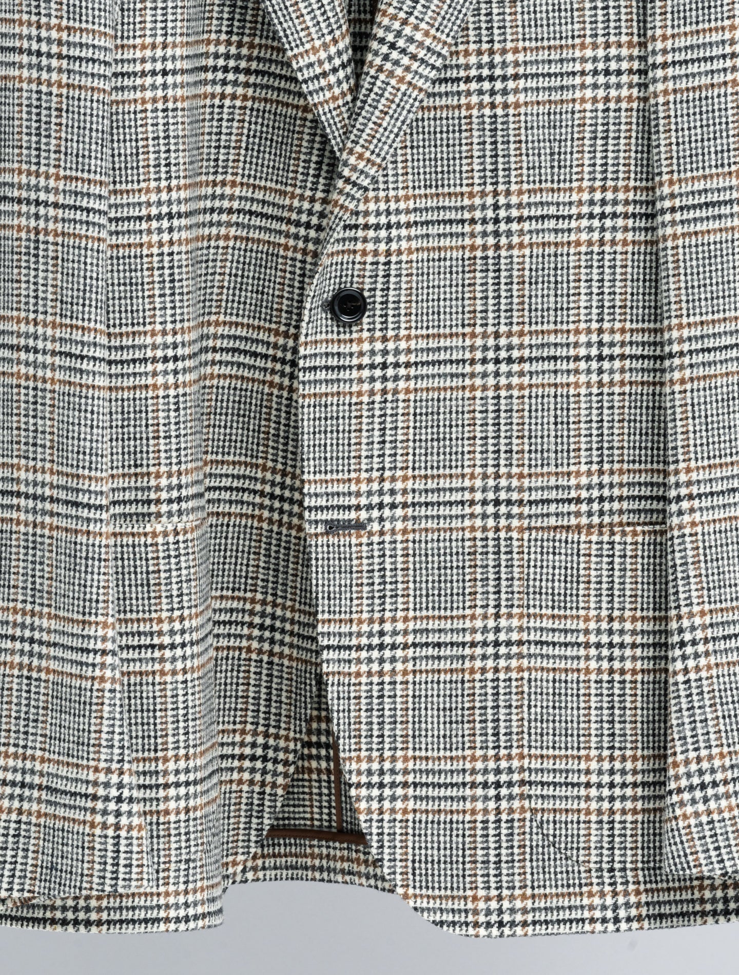 Single Breasted Glencheck Wool Jacket Grey Lardini Jackets 48