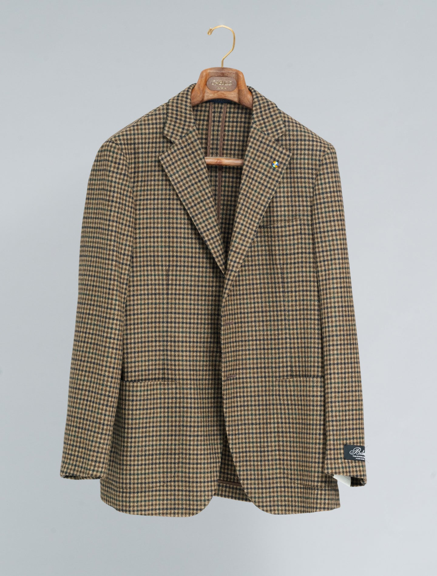 Single Breasted Gun Club Wool Cashmere Jacket Beige Belvest Jackets 48