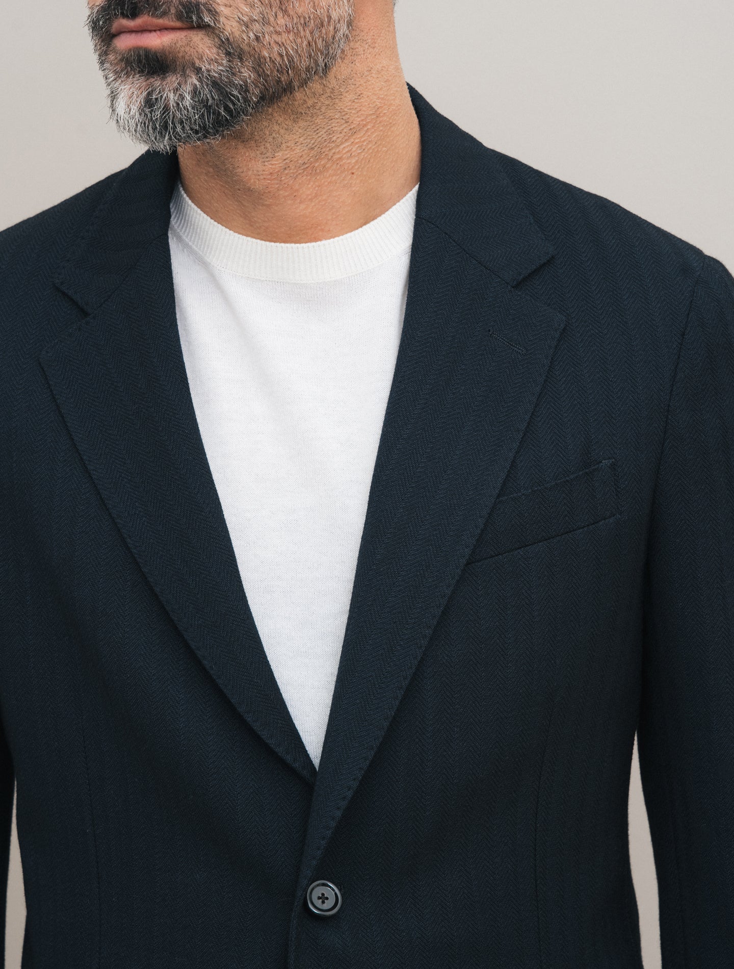 Single Breasted Herringbone Jacket Navy Lardini Jackets 48