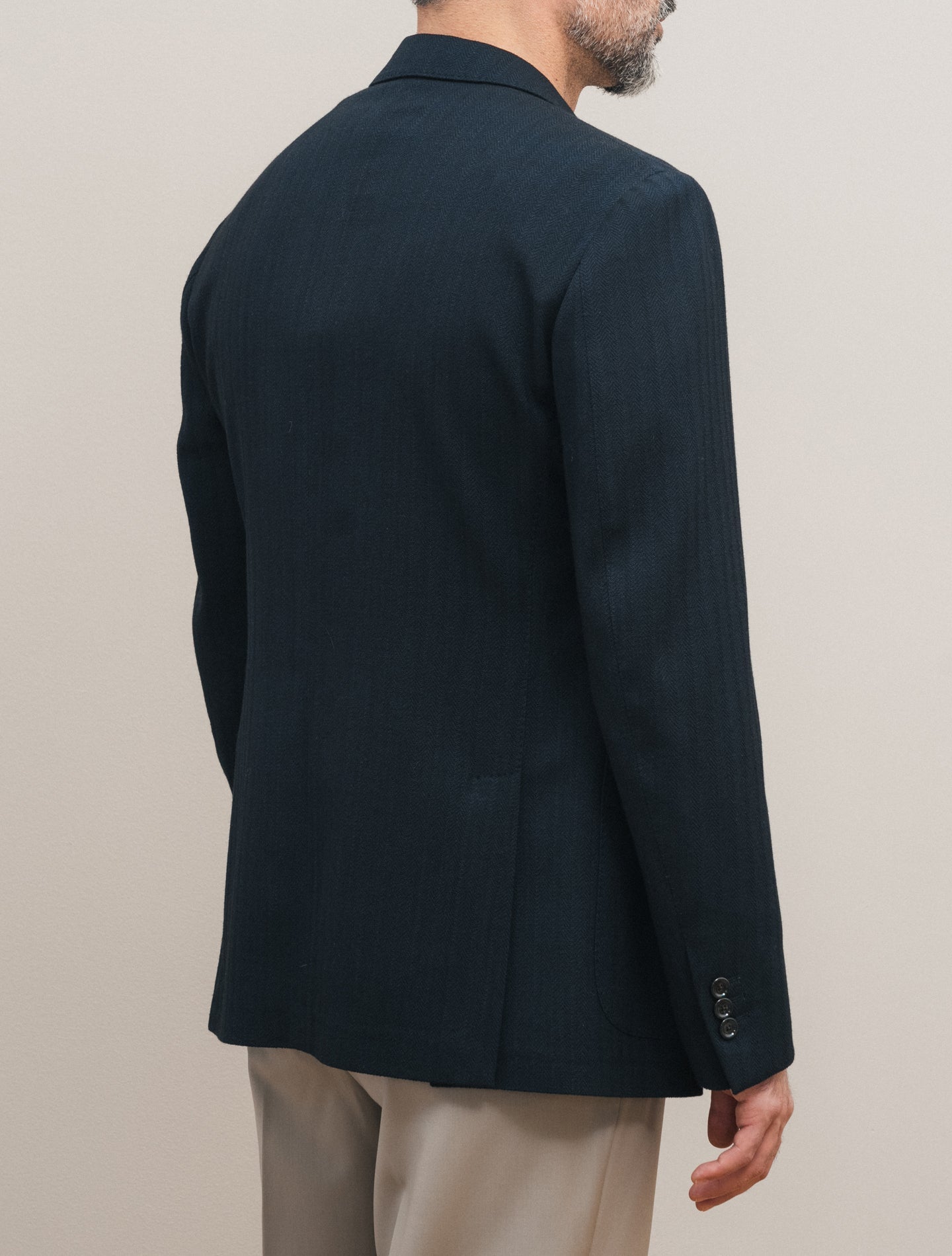 Single Breasted Herringbone Jacket Navy Lardini Jackets 48