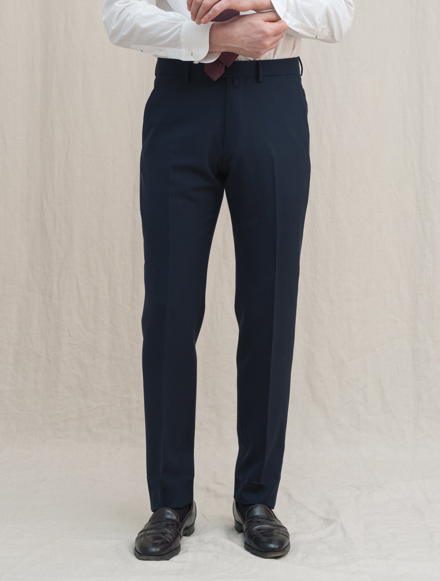 Single Breasted Houdini-Wool Suit Navy | Gabucci