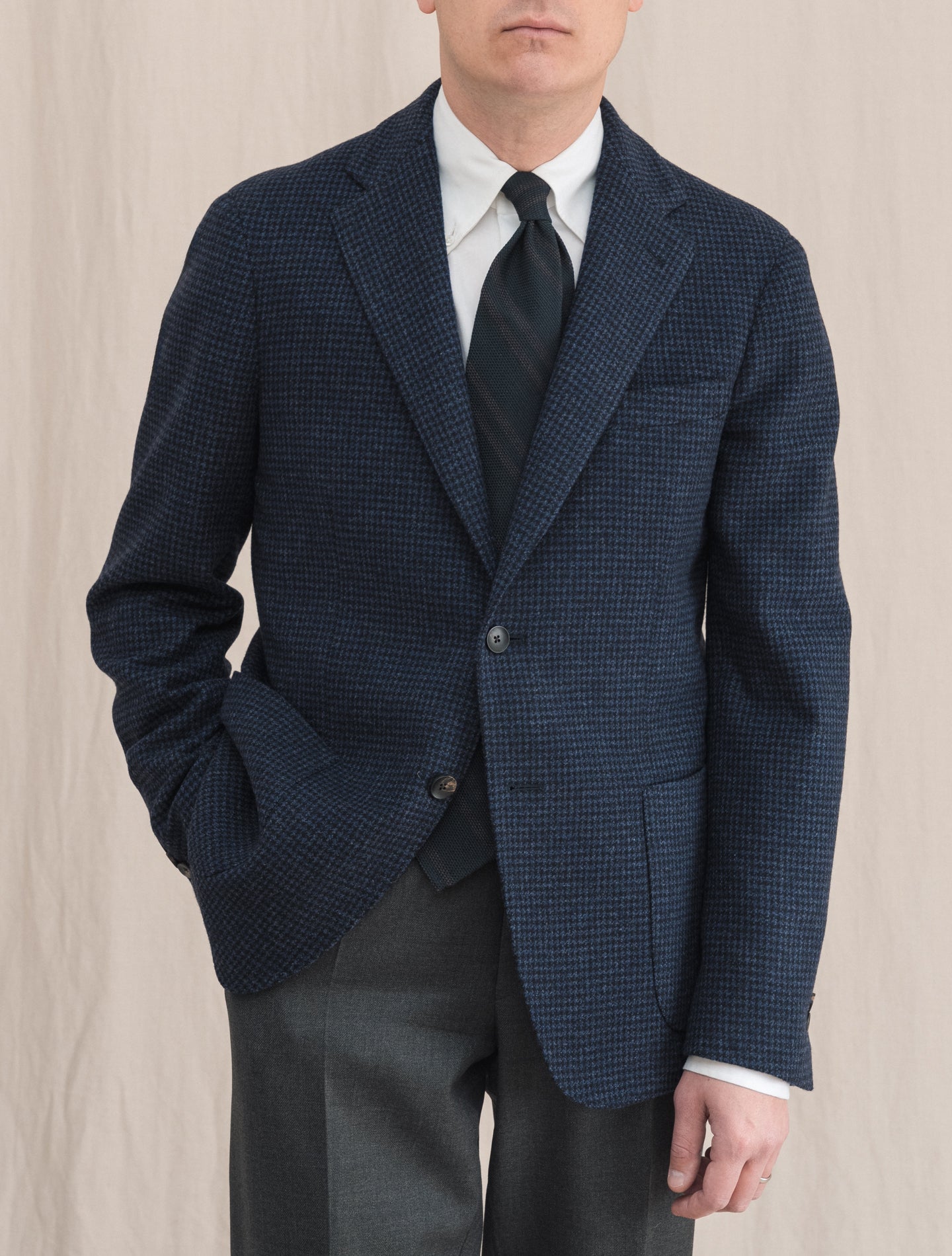 Single Breasted Houndsthoot Jacket Blue Lardini Jackets 48
