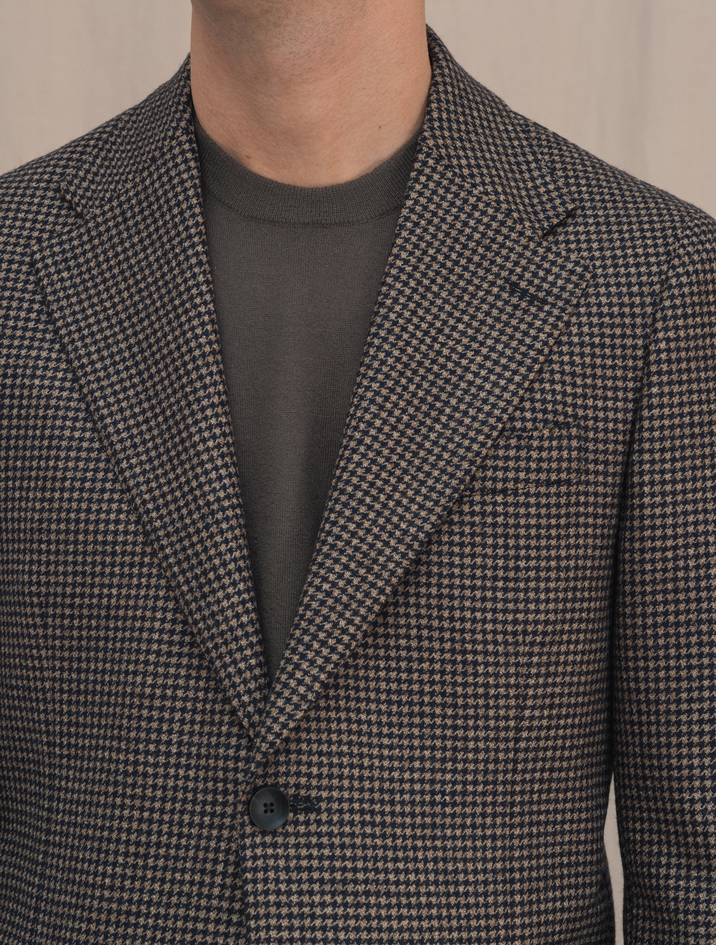 Single Breasted Houndstooth Jacket Brown | Gabucci