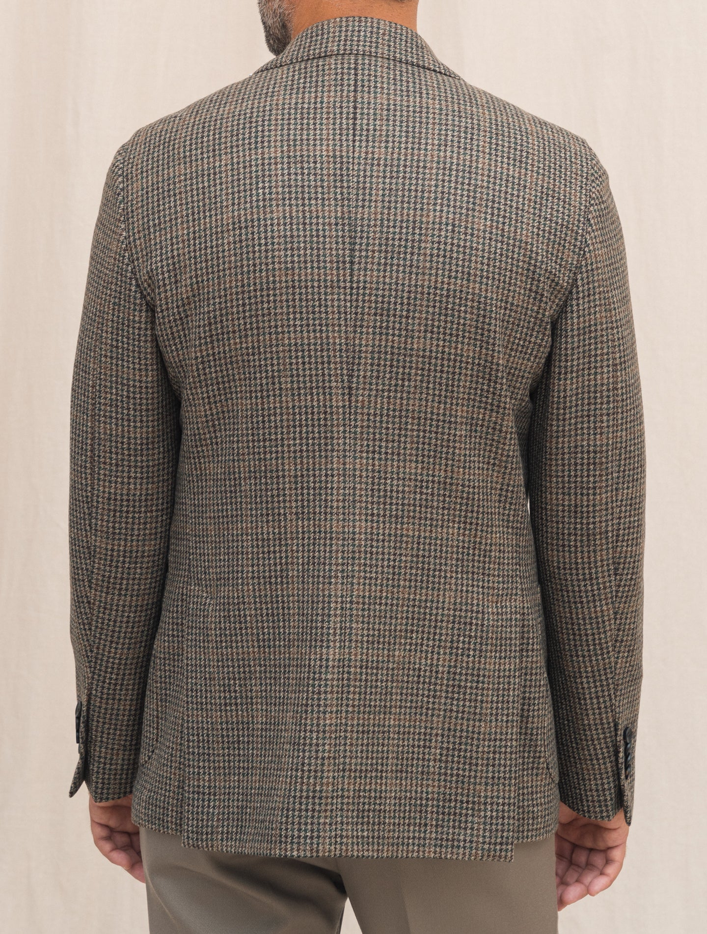 Single Breasted Houndstooth Jacket Brown Lardini Jackets Gabucci