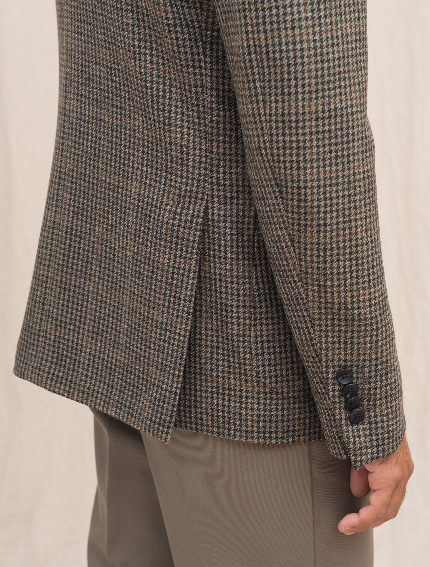 Single Breasted Houndstooth Jacket Brown Lardini Jackets Gabucci