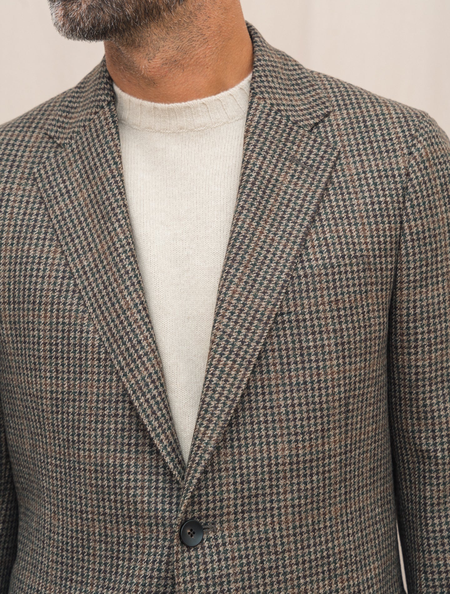 Single Breasted Houndstooth Jacket Brown Lardini Jackets Gabucci