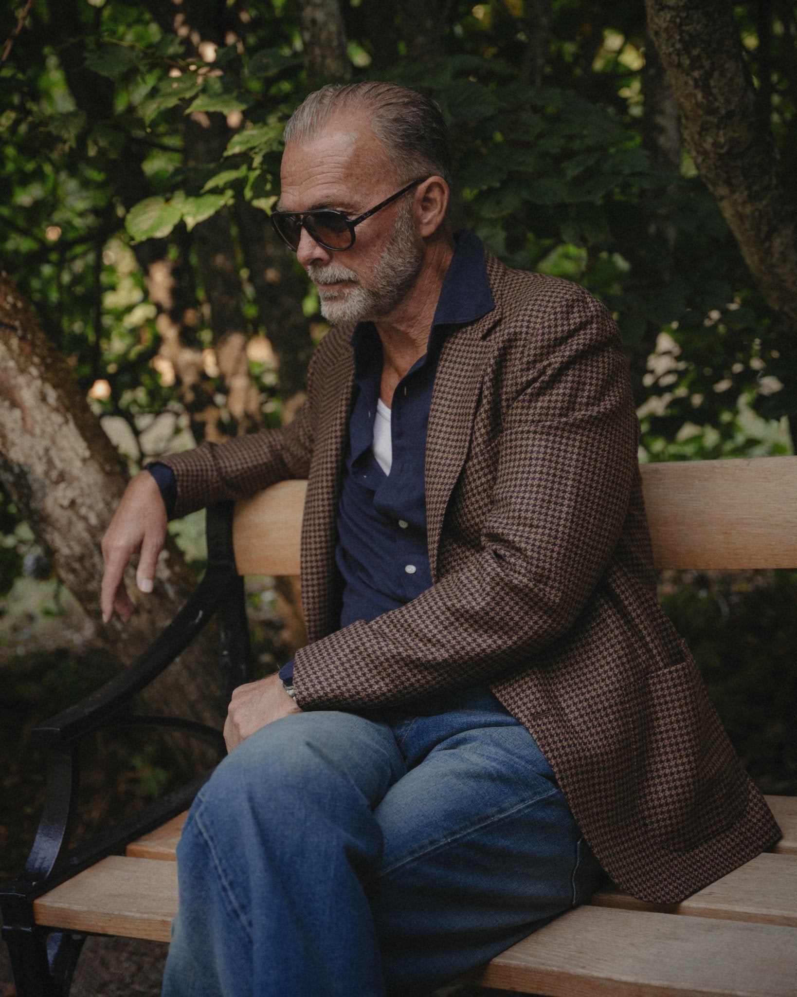 Single Breasted Houndthoot Jacket Brown Gabucci Jackets 48