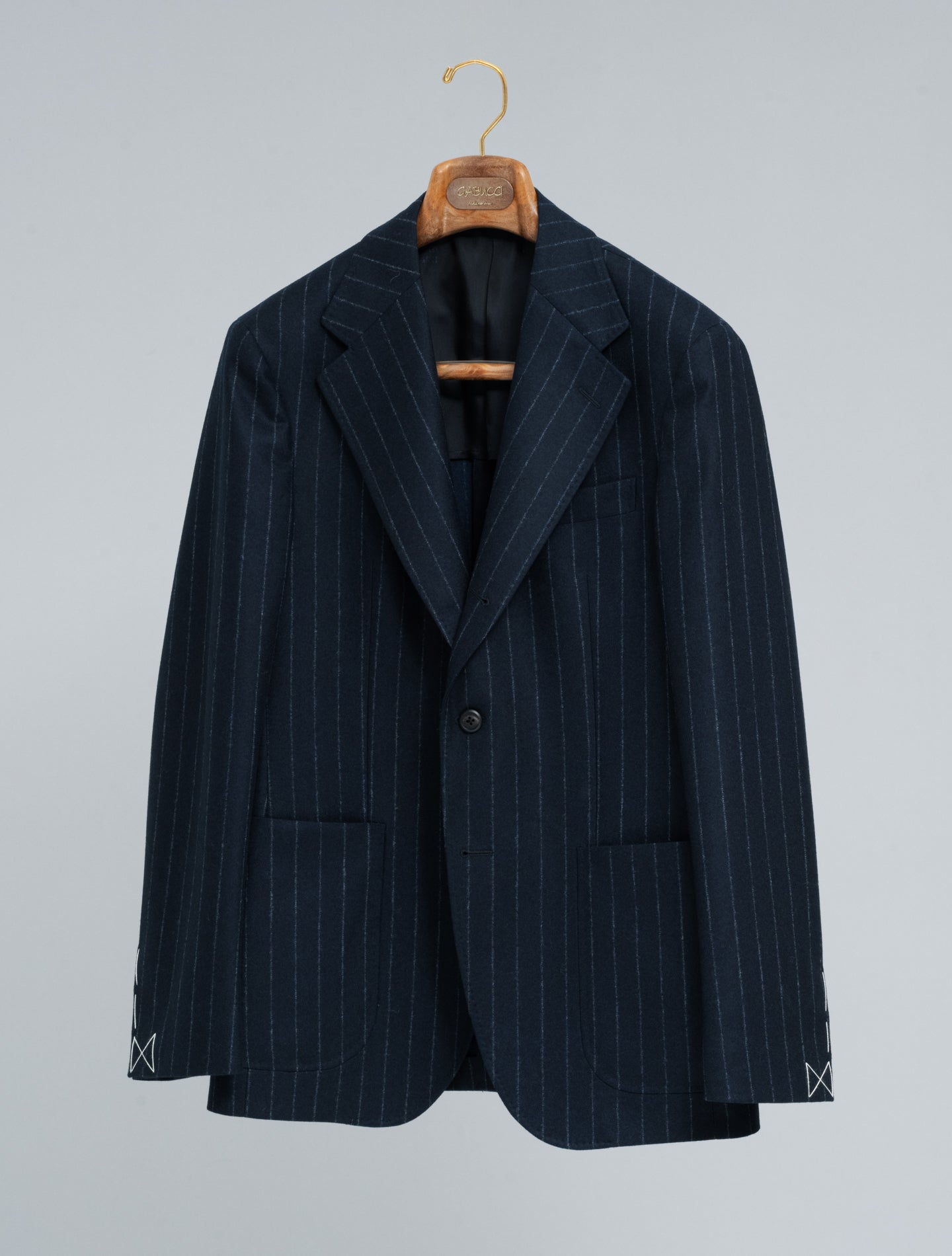 Single Breasted Pinstripe Suit Navy Gigi Suits 48