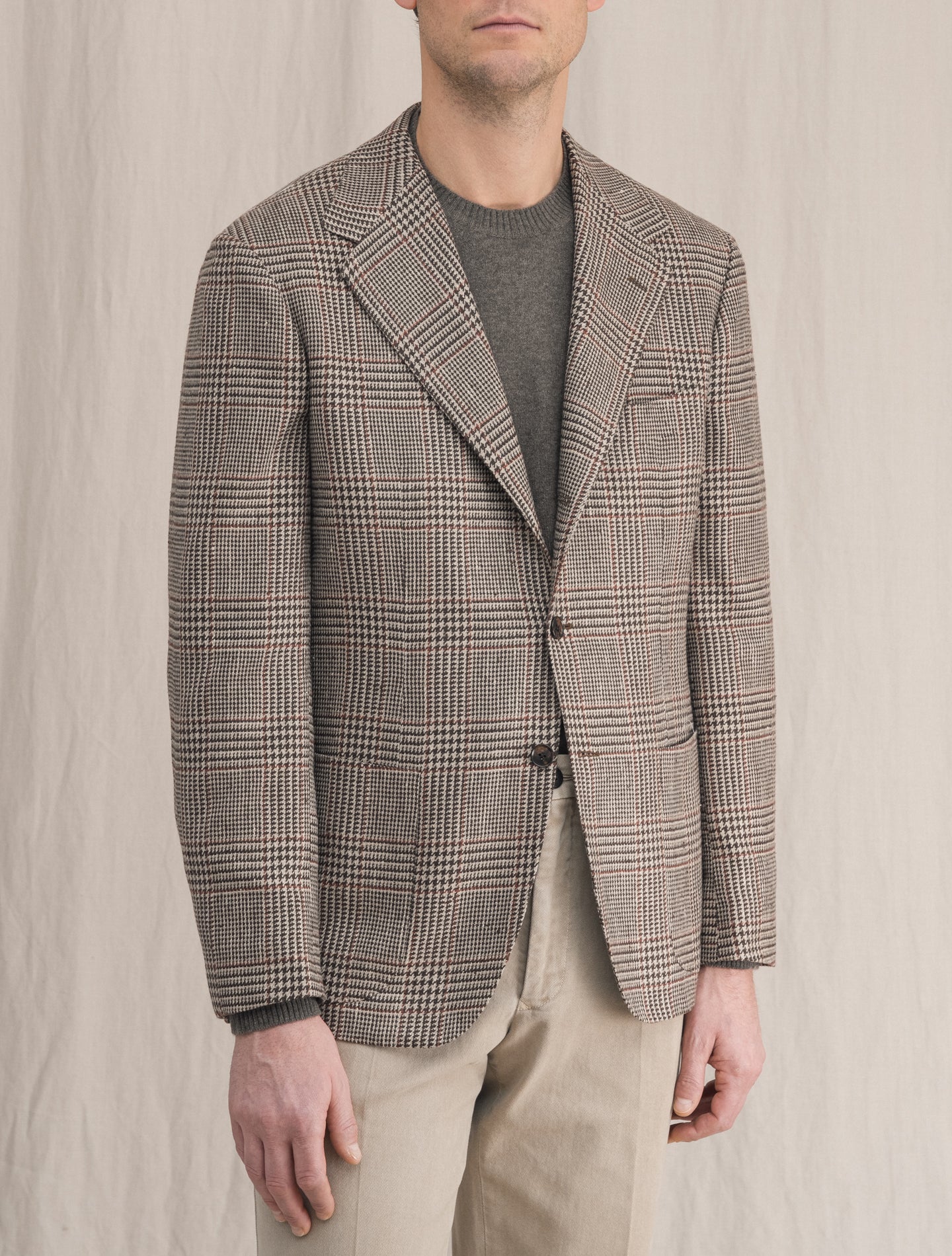 Single Breasted Silk Cashmere Jacket Brown | Gabucci