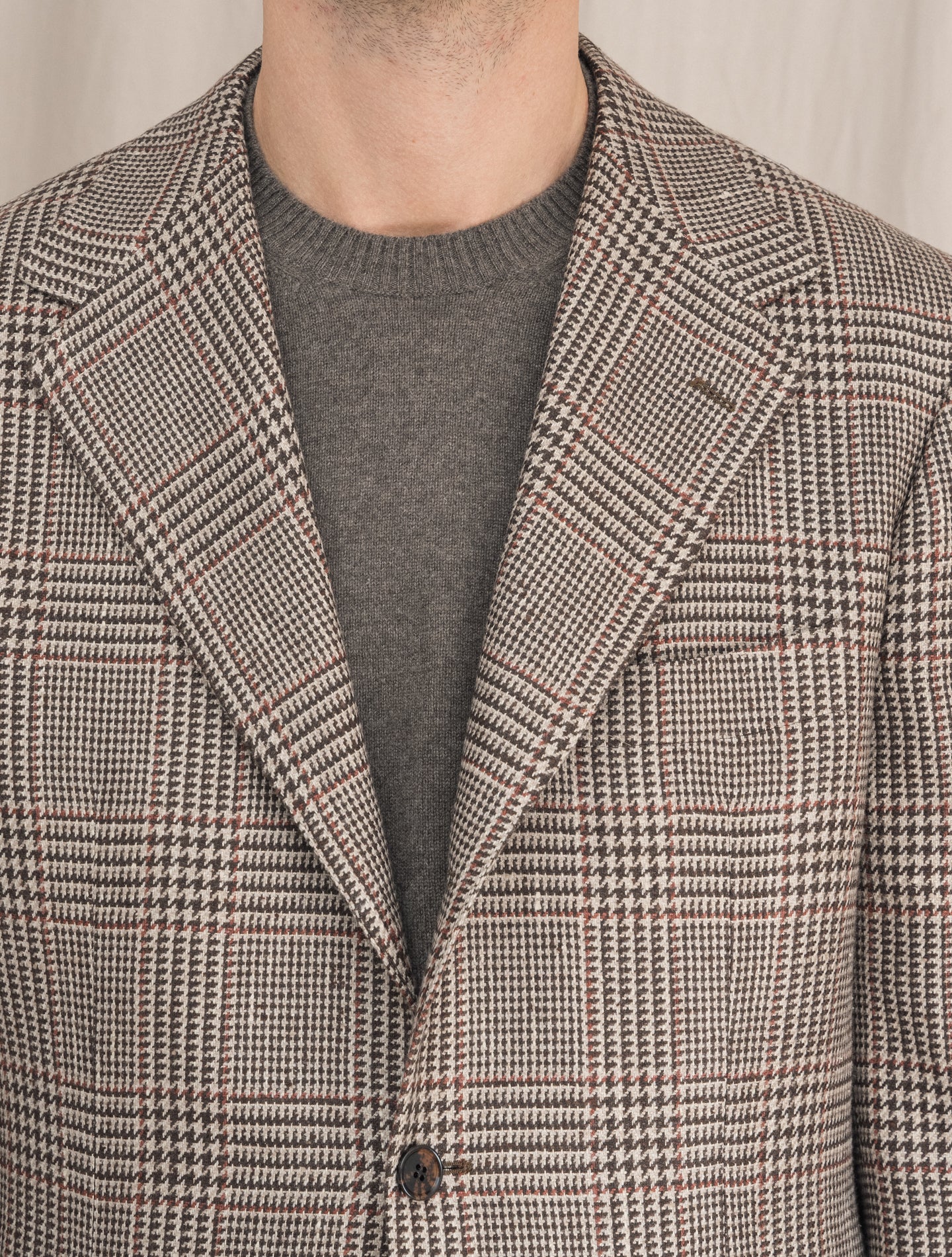 Single Breasted Silk Cashmere Jacket Brown | Gabucci