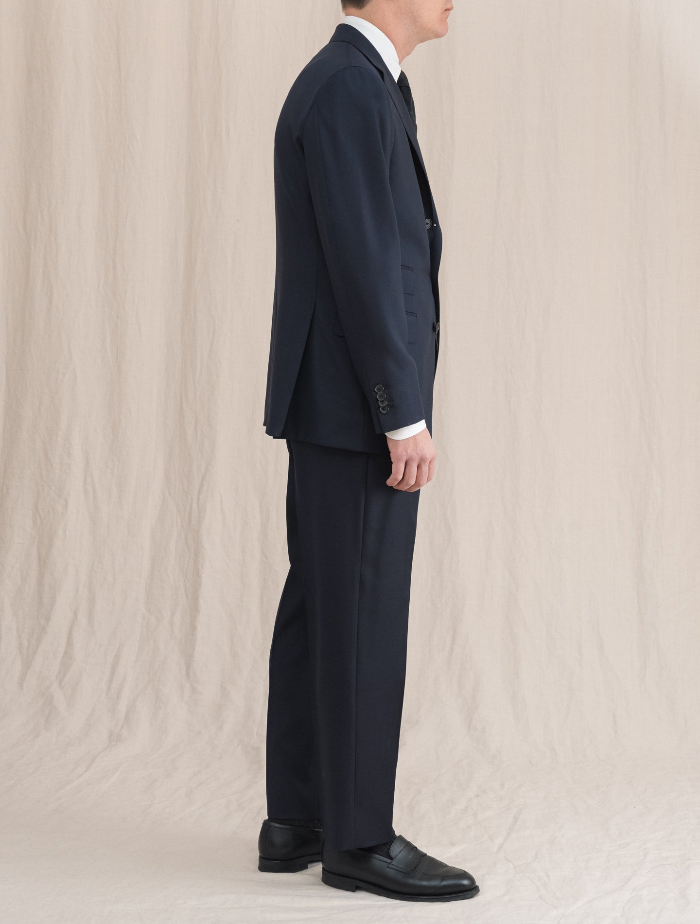 Single Breasted Twill Boheme Suit Navy Caruso Suits 48