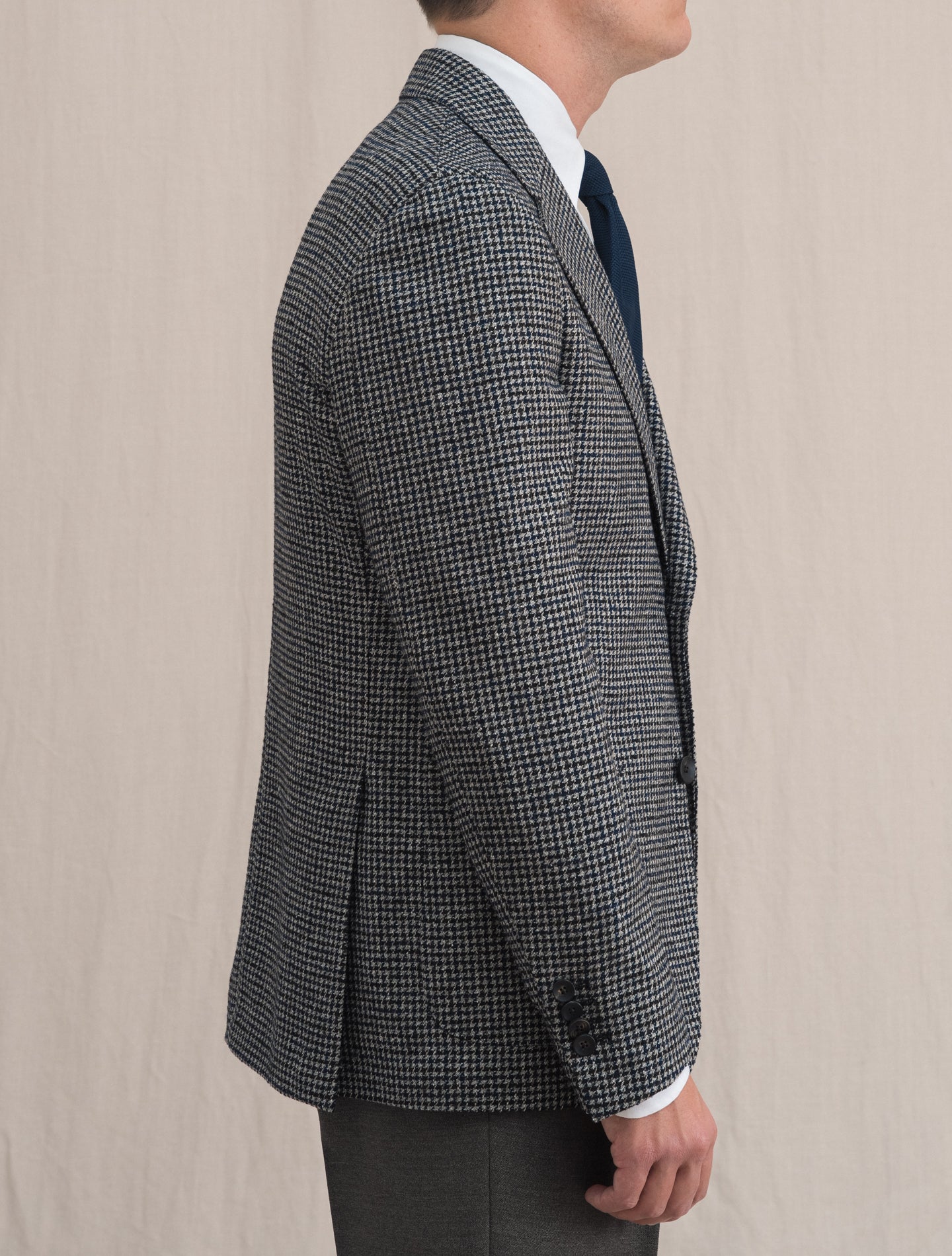 Single Breasted Wool Blend Jacket Navy | Gabucci