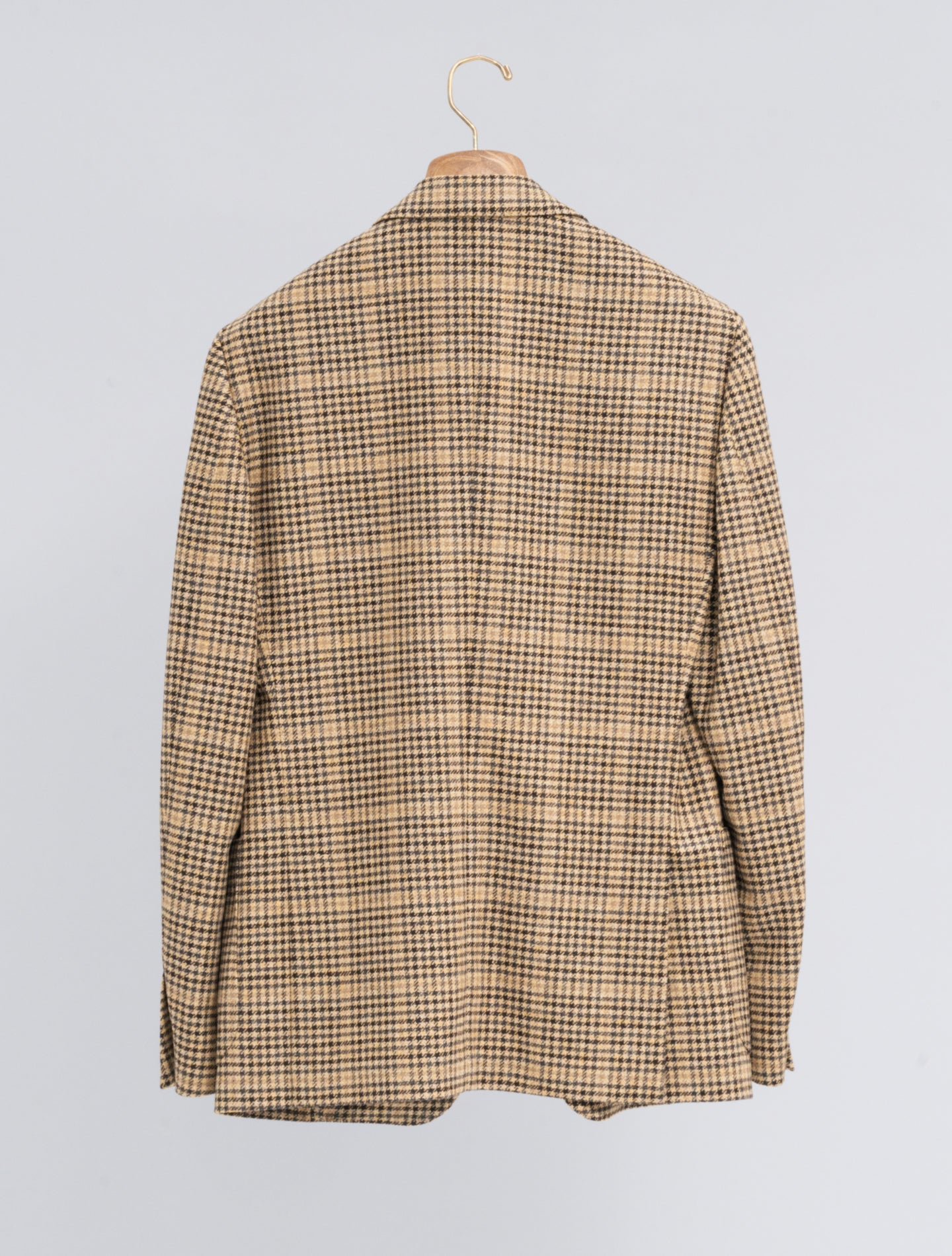 Single Breasted Wool Cashmere Checked Jacket Brown Lardini Jackets 48