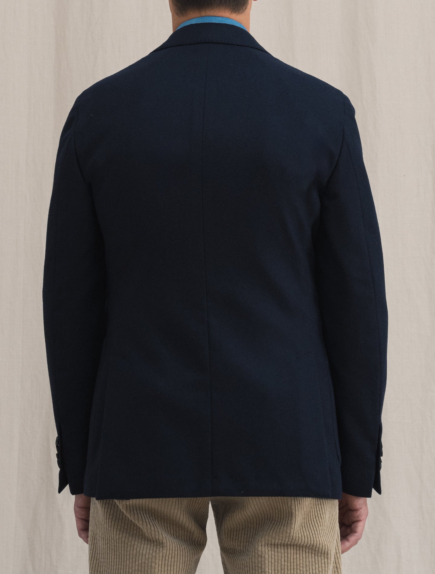 Single Breasted Wool Cashmere Jacket Navy | Gabucci