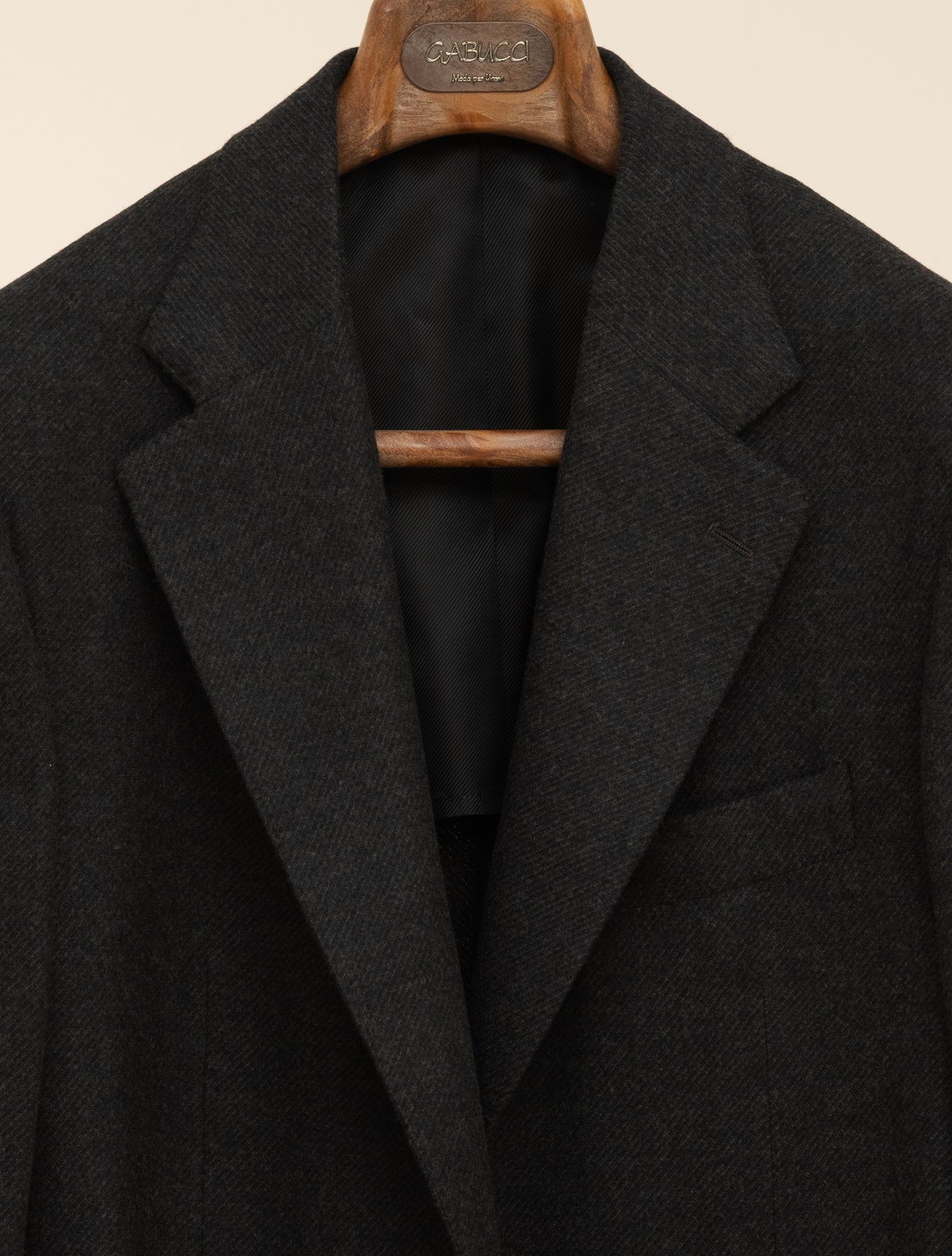 Single Breasted Wool Cashmere Twill Jacket Dark Brown Gabucci Jackets 48