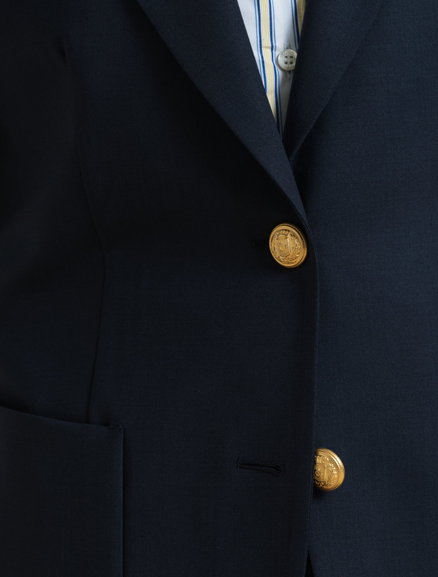 Single Breasted Wool Club Blazer Navy Lardini Jackets IT 38