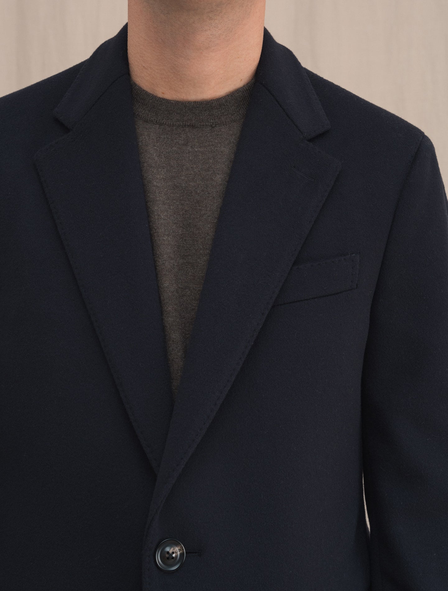 Single Breasted Wool Coat Navy | Gabucci