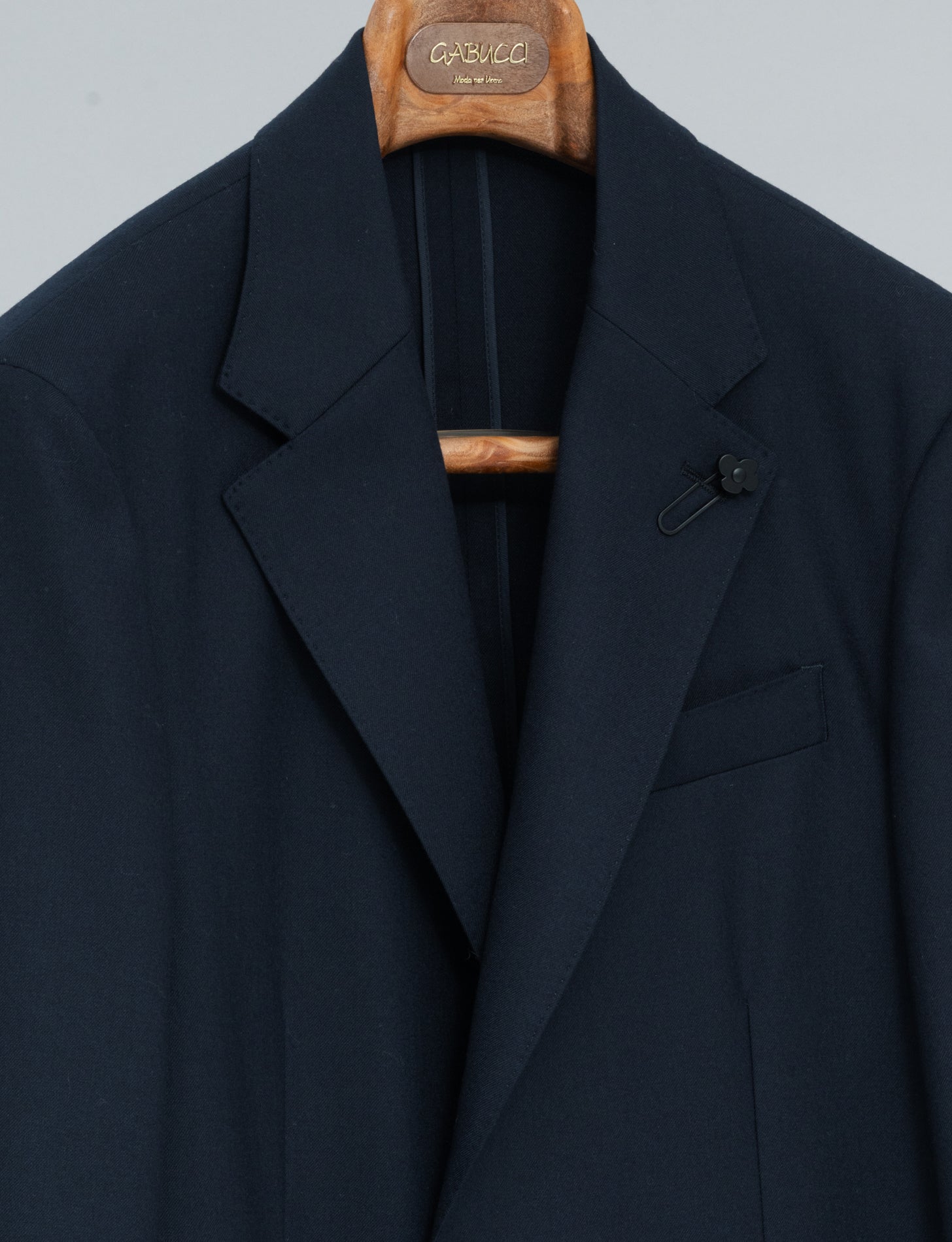 Single Breasted Wool Flannel Suit Navy Lardini Suits 48