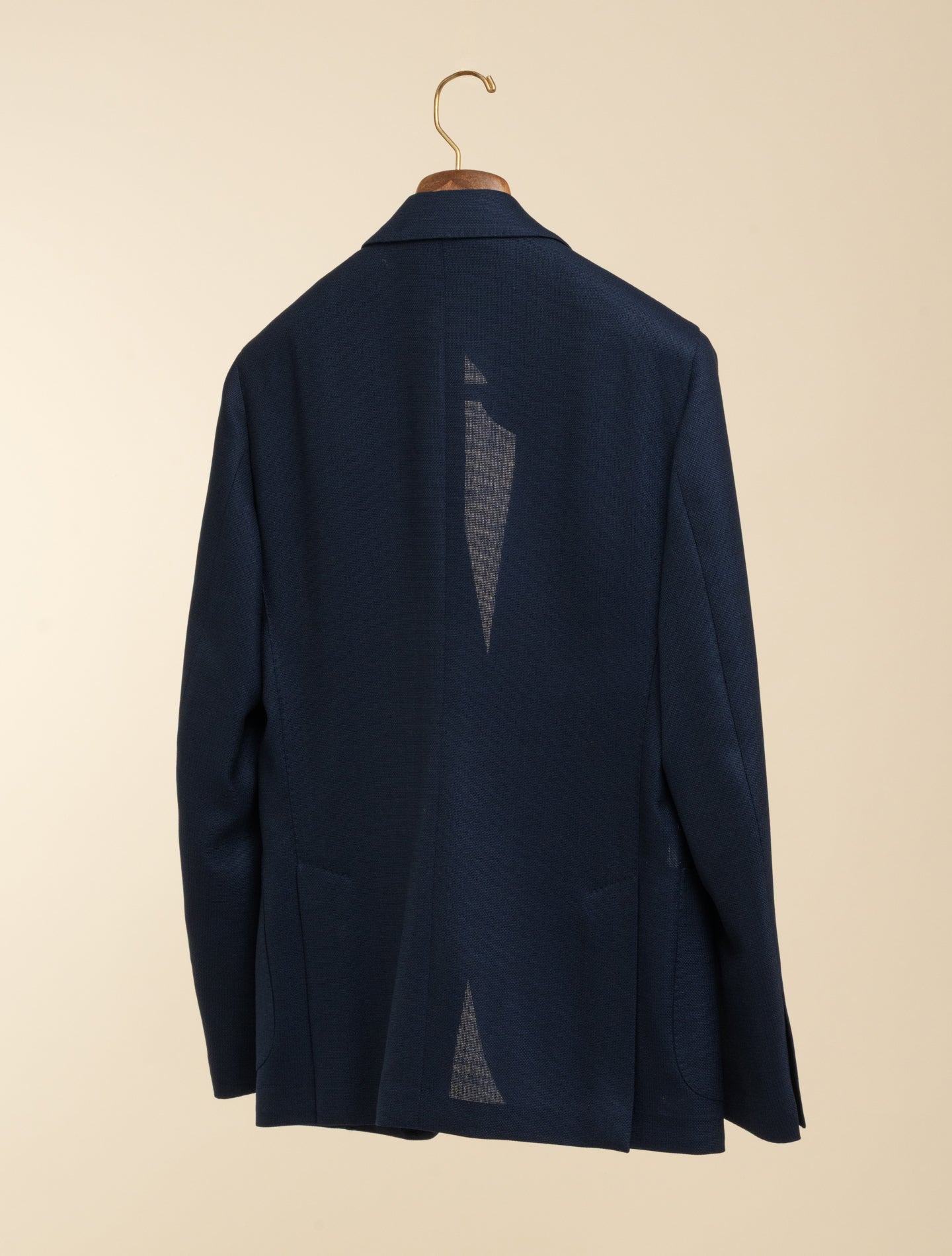 Single Breasted Wool Hopsack Jacket Navy Lardini Jackets 48