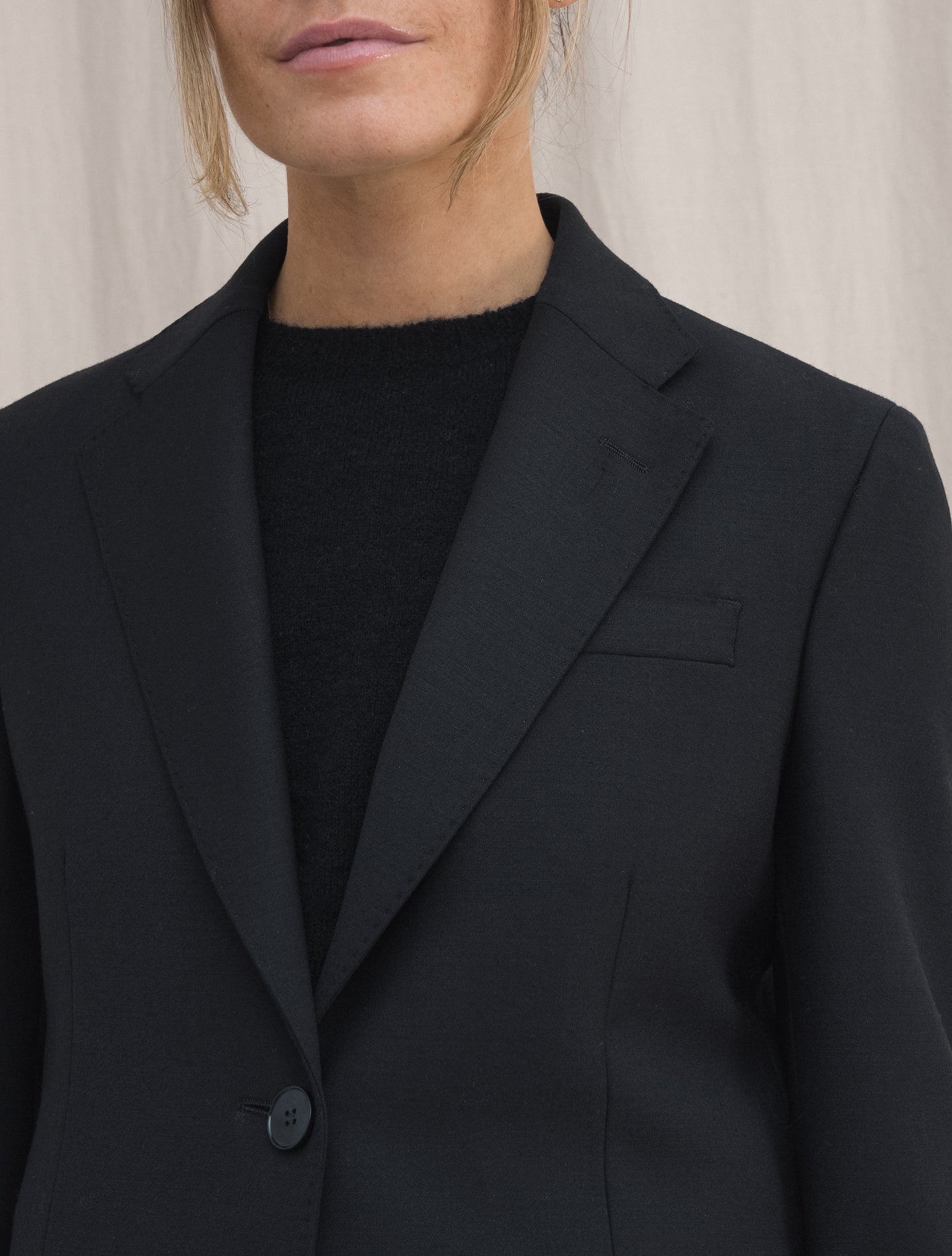 Single Breasted Wool Jacket Black | Gabucci