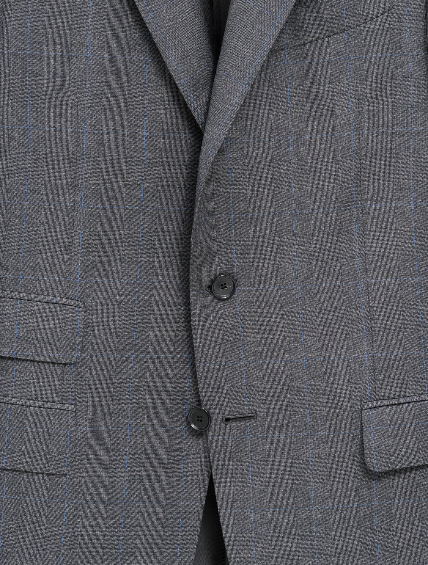 Single Breasted Wool Prince of Wales Suit Grey Caruso Suits 48