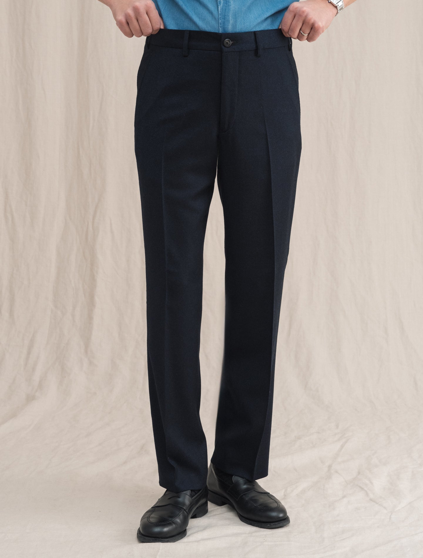 Single Breasted Wool Suit Navy | Gabucci