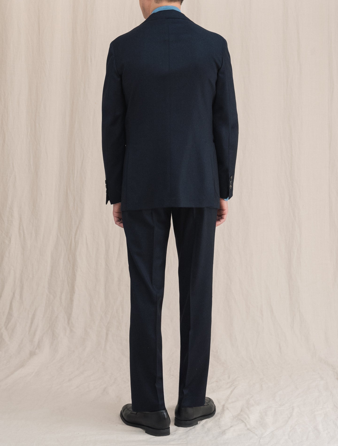 Single Breasted Wool Suit Navy | Gabucci