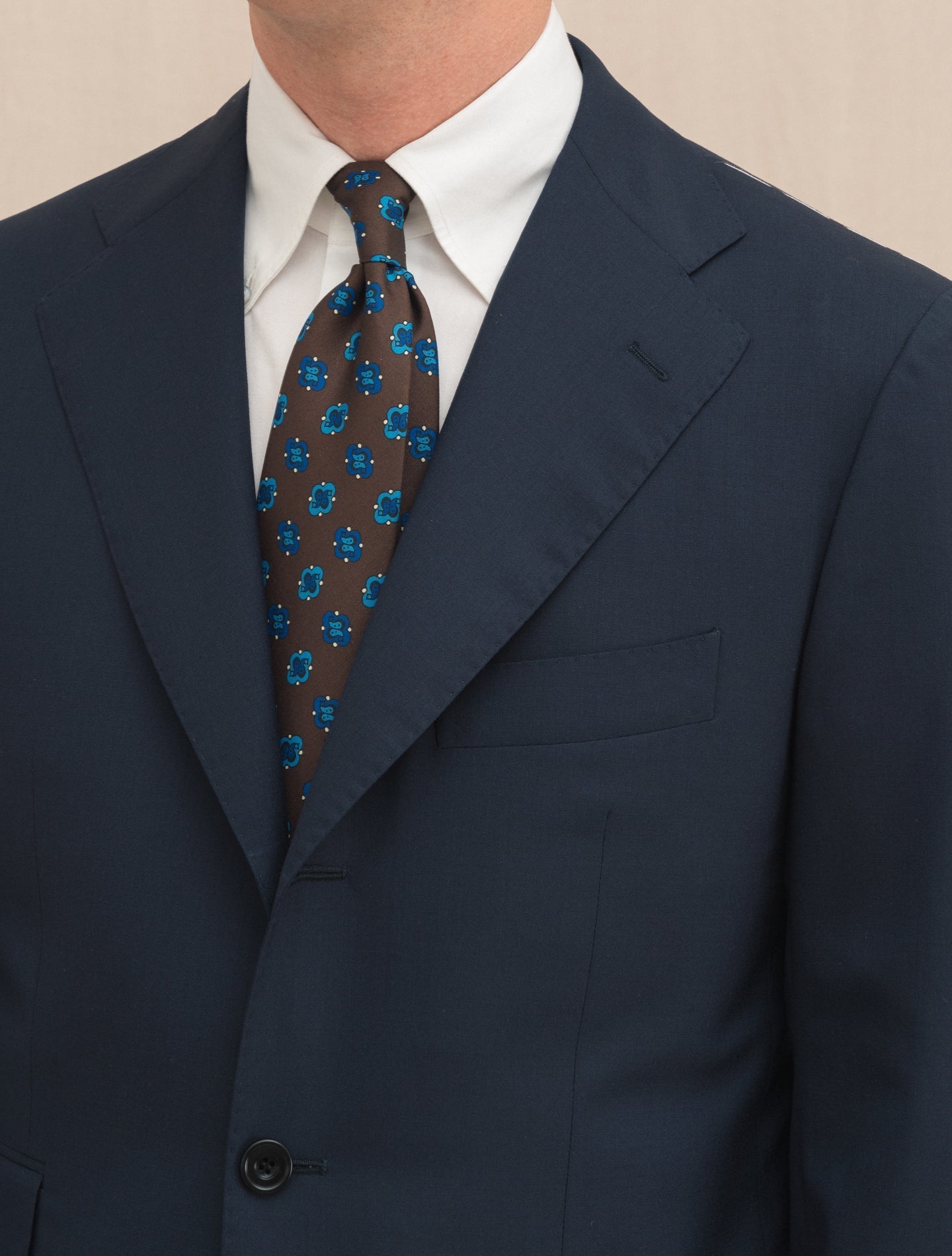 Single Breasted Wool Suit Navy | Gabucci