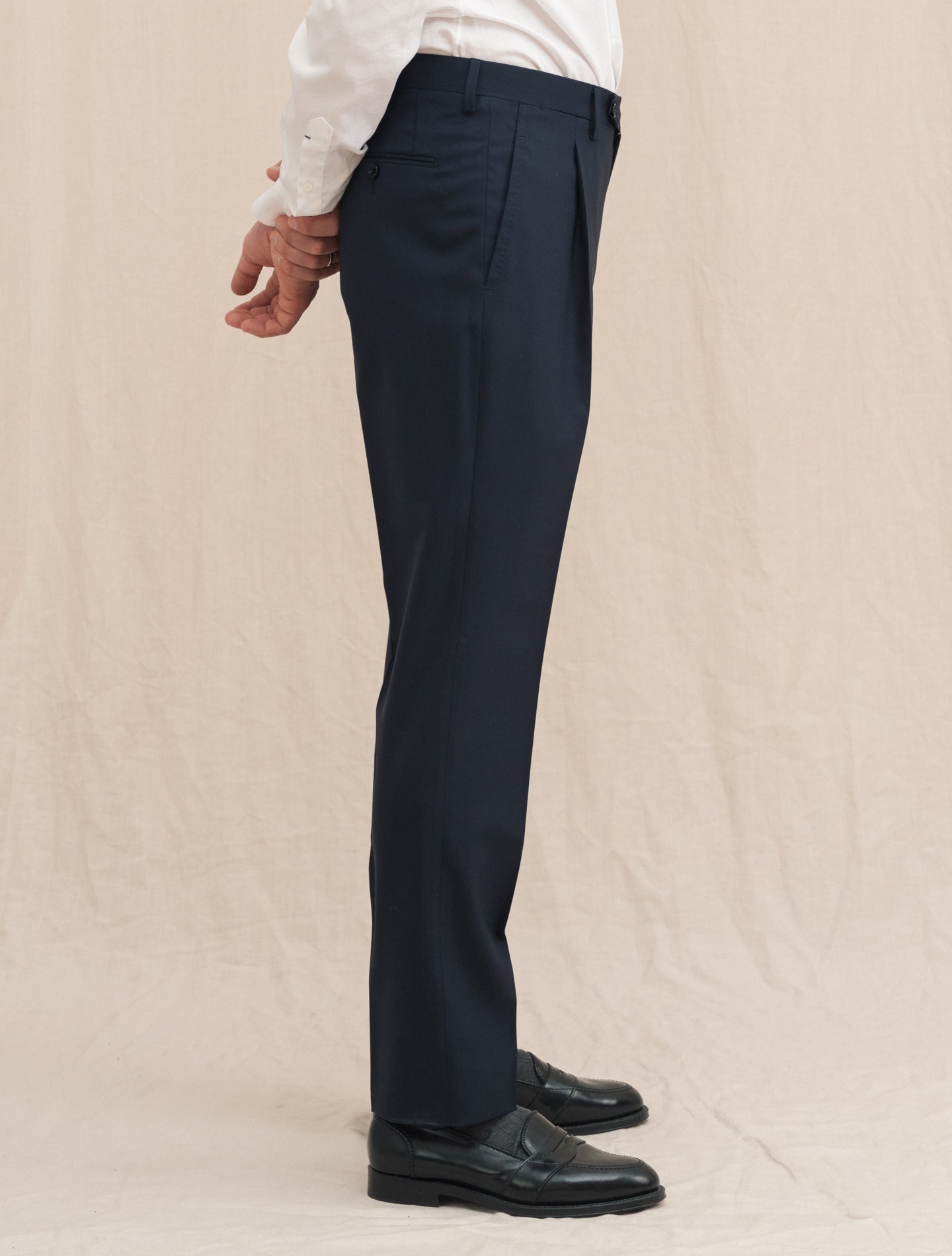 Single Breasted Wool Suit Navy | Gabucci