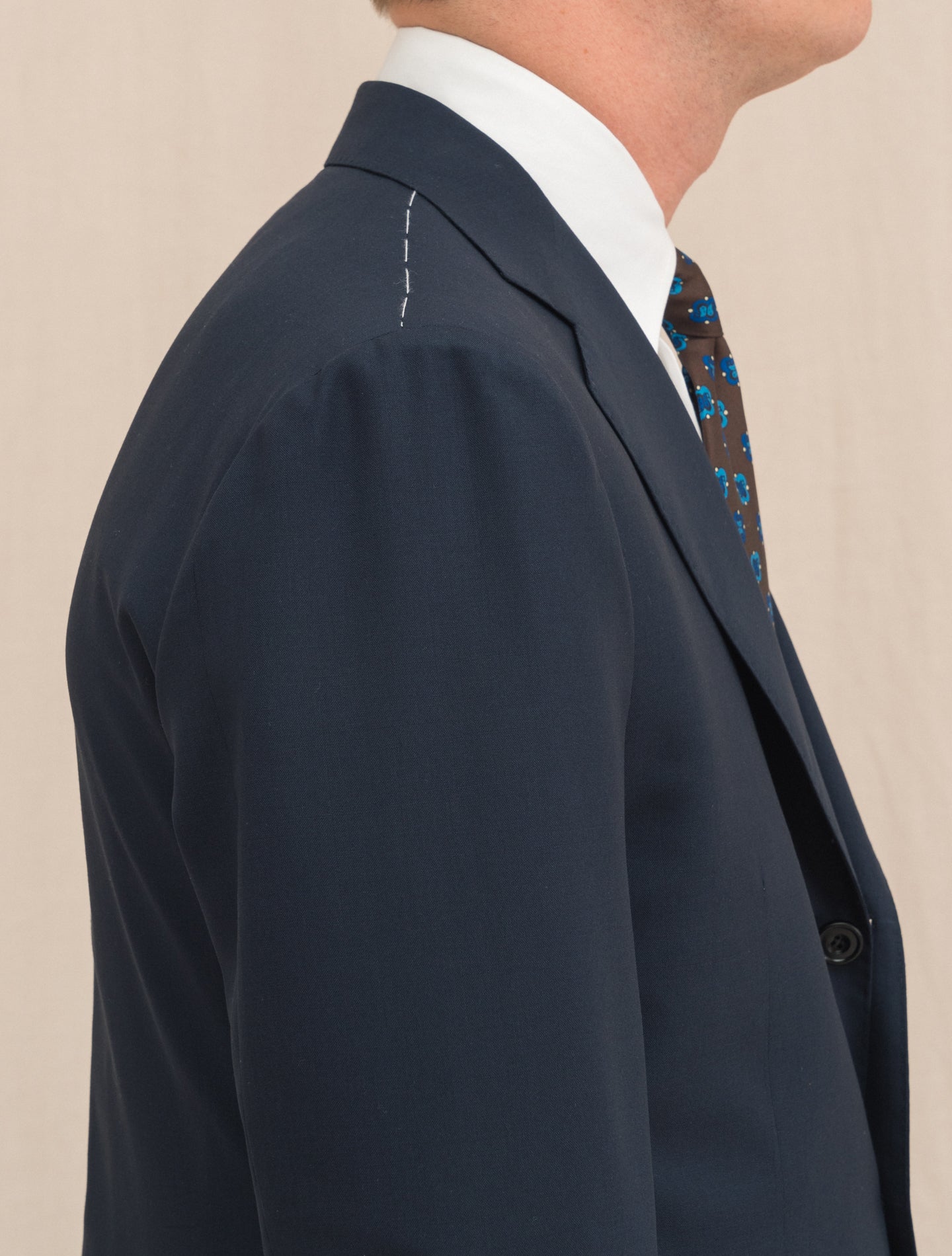 Single Breasted Wool Suit Navy | Gabucci