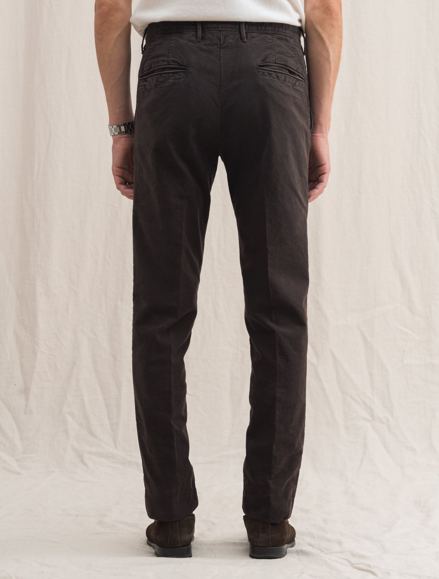 Slim Fit Cotton Slacks Brown | Gabucci