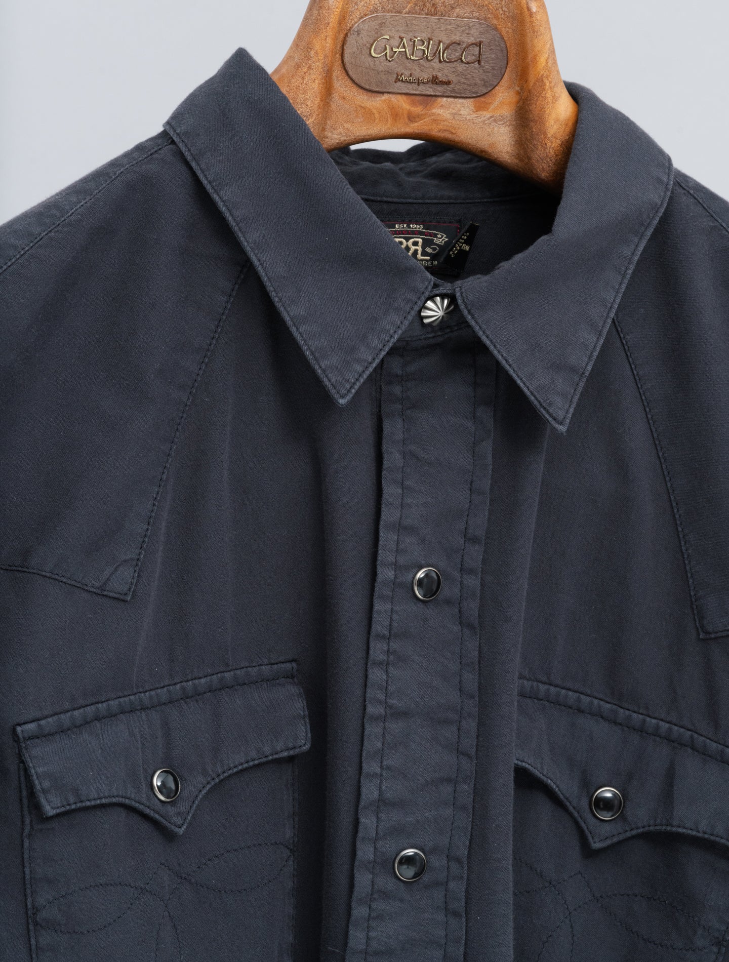 Slim Fit Twill Western Shirt Black RRL Shirts M