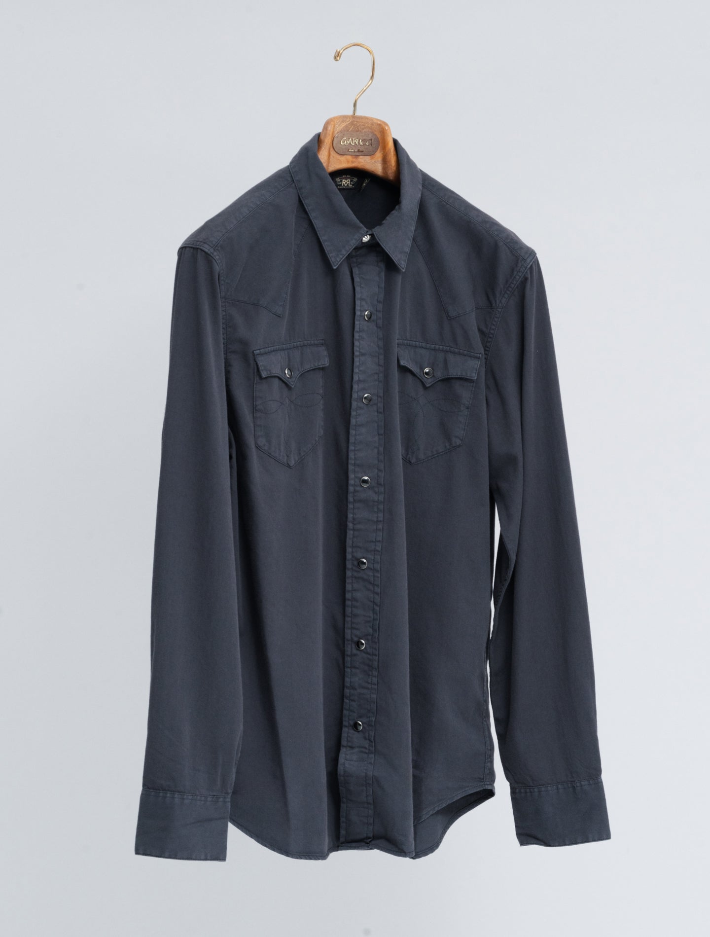 Slim Fit Twill Western Shirt Black RRL Shirts M