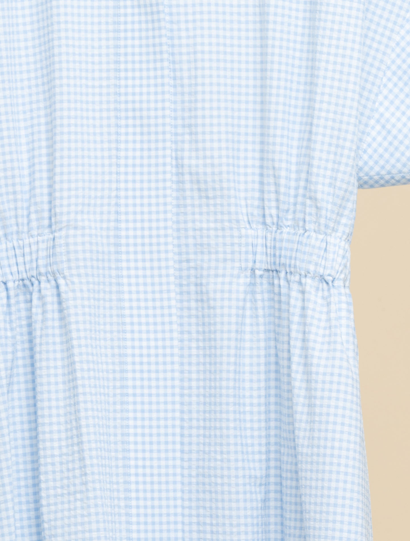 Soler Seersucker Pattern Dress Light Blue Fedeli Dresses IT 38