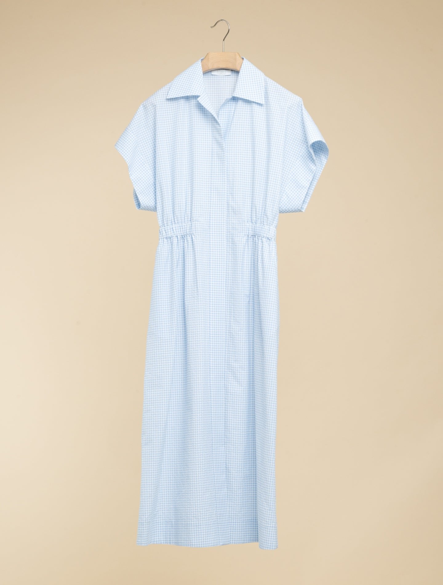 Soler Seersucker Pattern Dress Light Blue Fedeli Dresses IT 38