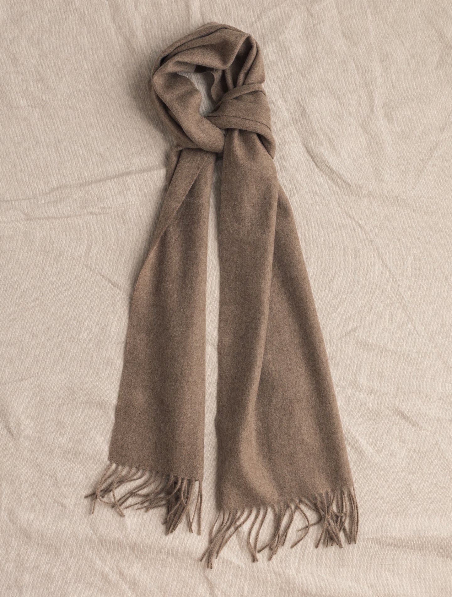 Solid Cashmere Scarf Taupe | Gabucci