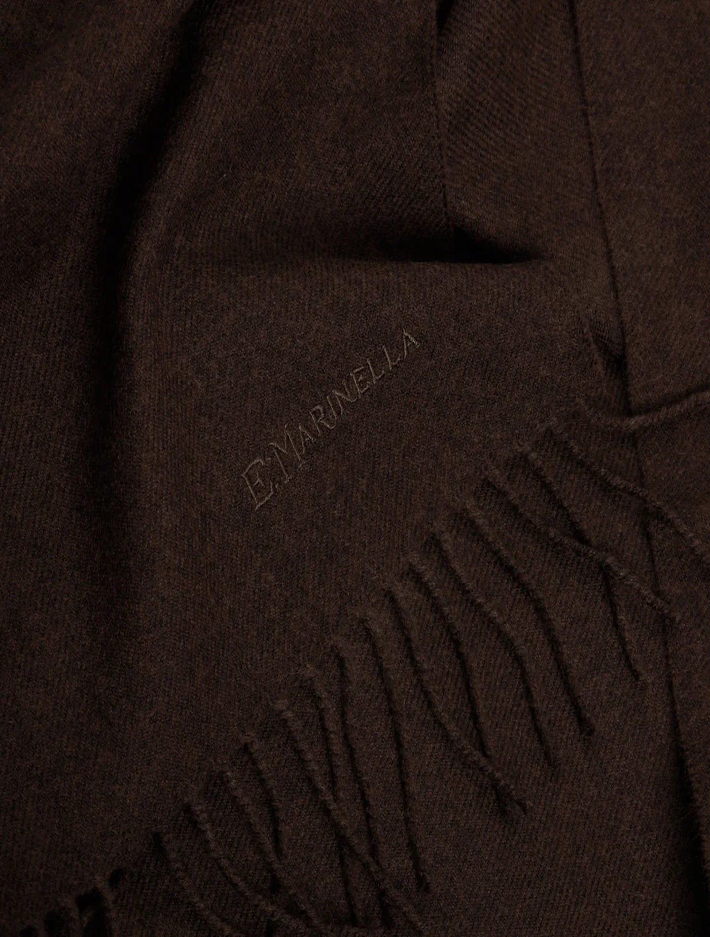 Solid Wool Scarf Rust Brown Marinella Scarves 30x180