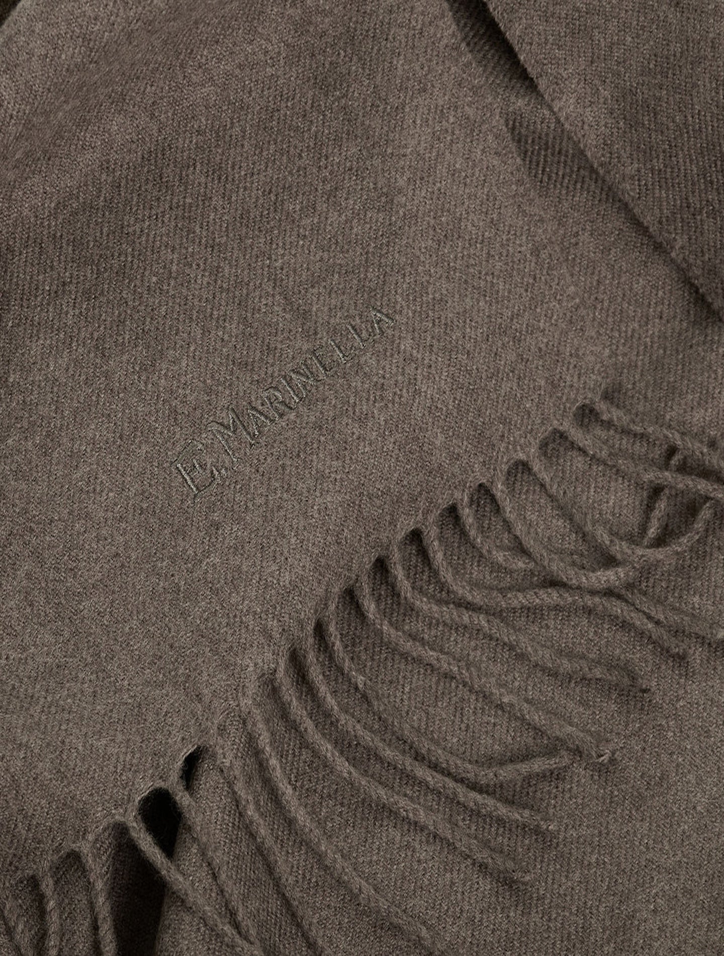 Solid Wool Scarf Taupe Marinella Scarves 30x180